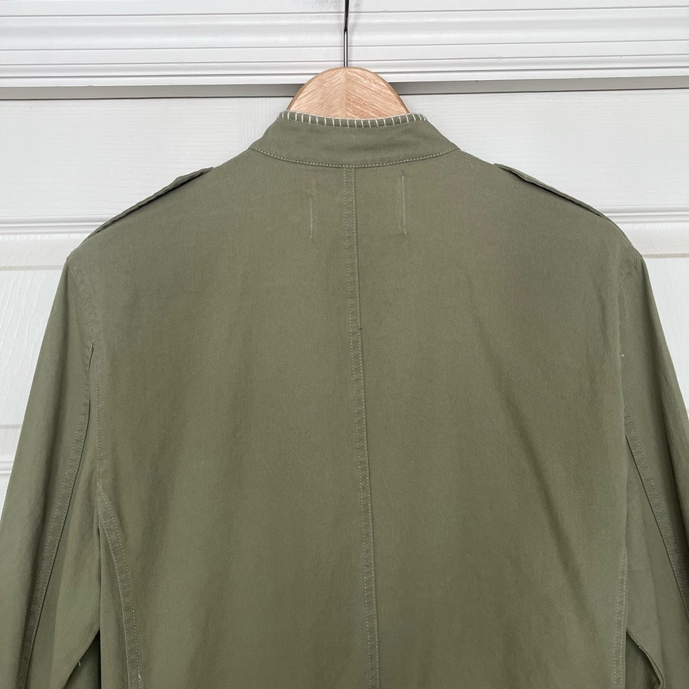 {Zara Woman} Tassel Coin Fringe Trim Short Parka Utility Jacket in Green - Small - Picture 8 of 12